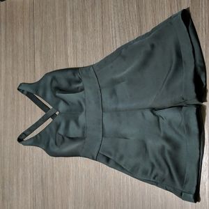 Highline, satin romper, dark green,X-small